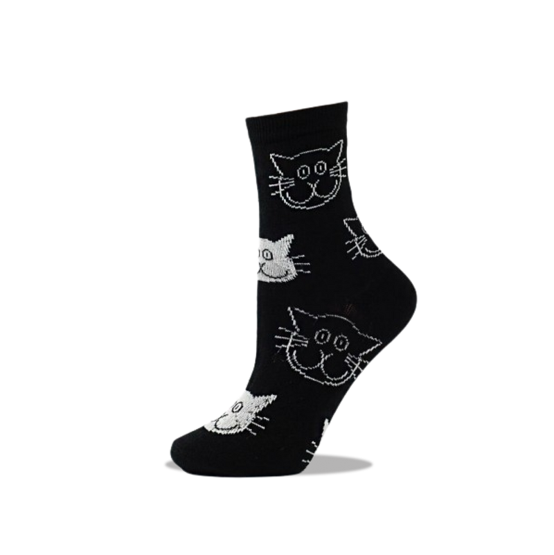 Kids Cat Face Socks Size 18-24