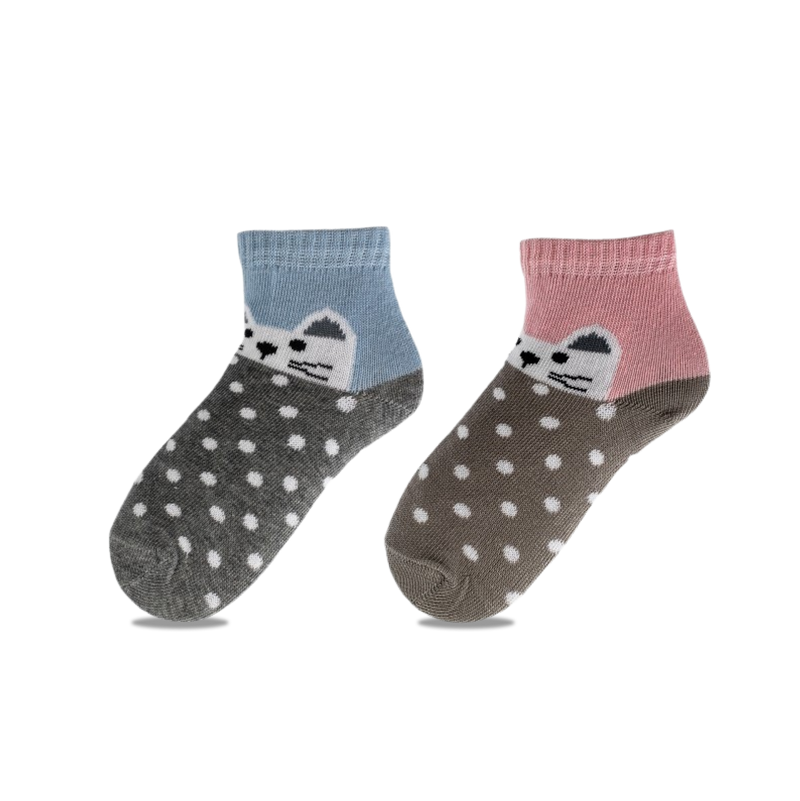 Kids Cat & Dots Socks Size 08-16