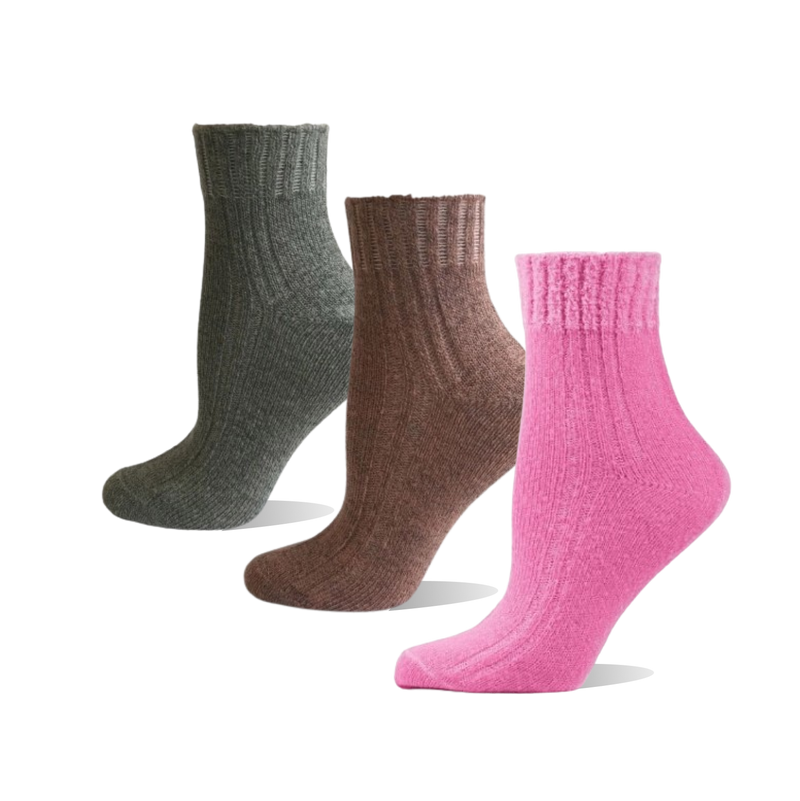 Womens Faux Angora Ribbed Socks Size 35-41