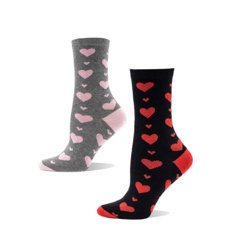 Womens Heart Pattern Socks Size 35-41