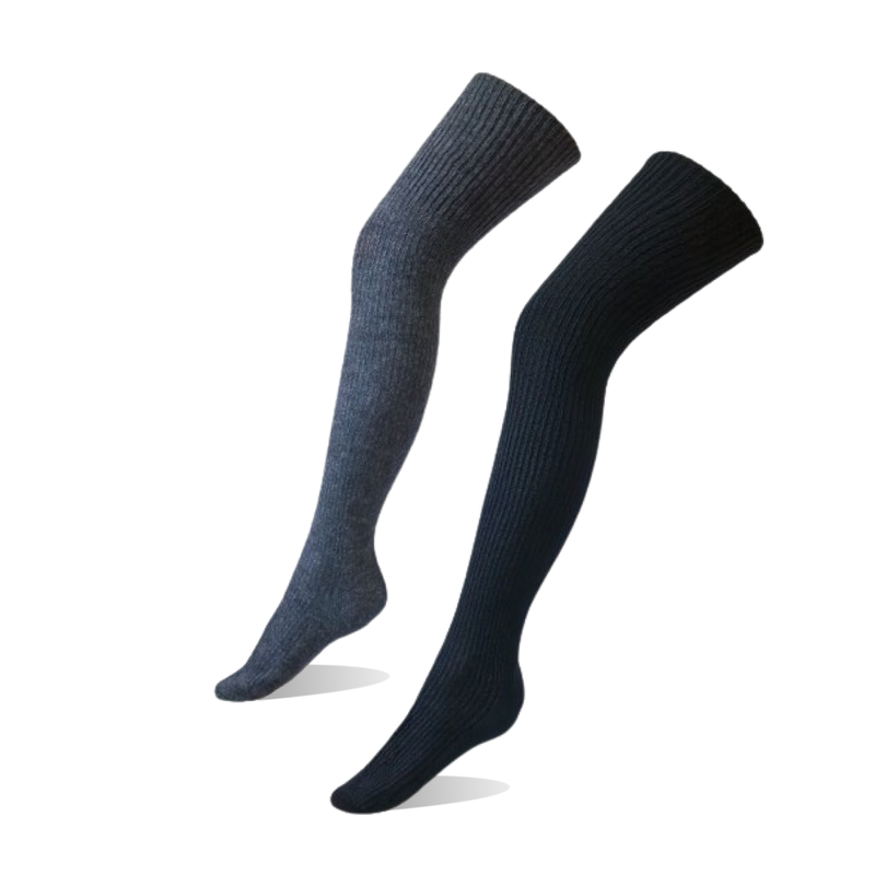 Womens Ribbed Thigh High Socks Size 35-41